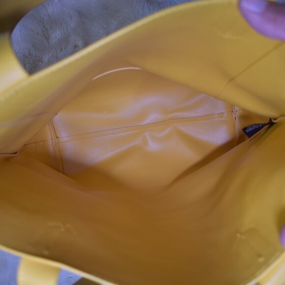 Saks Yellow Faux Leather Tote Shoulder Bag Large Purse Handbag - Picture 5 of 14